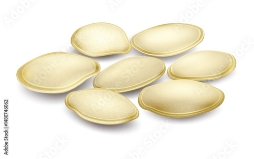 Pumpkin seeds. Close-up. A natural product used in cooking, healthy eating, and agriculture. Suitable for packaging, agro-themed content, farming advertisements, ecology, and organic farming