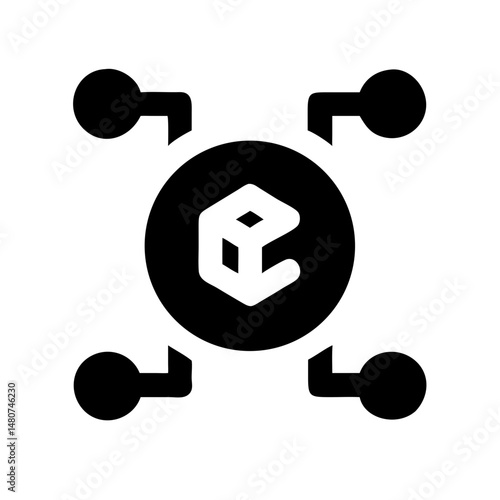 Blockchain Network – Cube and Node Connection Vector:
A cube connected by blockchain nodes, perfect for illustrating blockchain technology, decentralized finance, and business innovation.