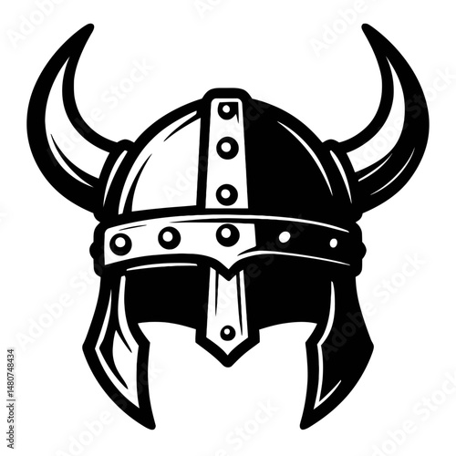 The Mark of the Viking: An Illustration Featuring a Horned Viking Helmet, Representing Norse Warriors, Mythology, Strength, Or The Iconic Headwear Associated With Historical Vikings