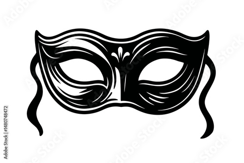 Behind The Veil of Mystery: An Illustration of a Venetian Masquerade Mask, Representing Disguise, Carnival Traditions, Elegance, Or The Intrigue and Charm Associated With Masked Balls and Festivals