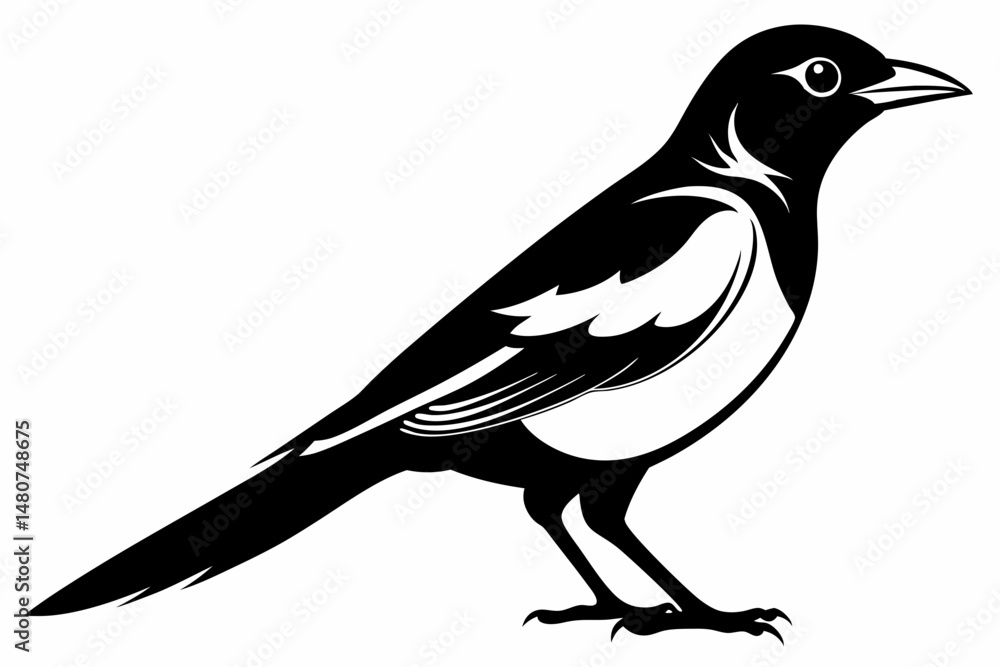 Obraz premium oriole silhouette line art vector illustration with a white background