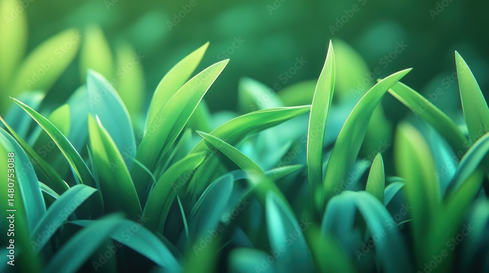 Fototapeta premium Vibrant Green Grass Growing Densely, Perfect for Nature Backgrounds