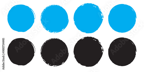 Creative vector illustration of hand drawning circle line sketch set isolated on a white background. Circle Brush Stroke. Grunge circles brush set. Black grunge circle frames.