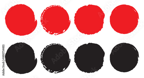 Creative vector illustration of hand drawning circle line sketch set isolated on a white background. Circle Brush Stroke. Grunge circles brush set. Black grunge circle frames.