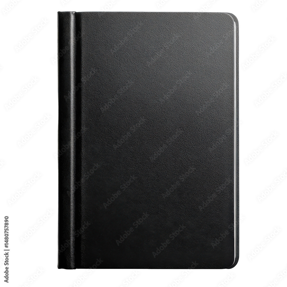 Sleek Black Notebook for Professional and Personal Use, Ideal for Note-Taking and Journaling in Various Settings on transparent background Sleek Black Notebook for Professional and Personal Use, Ideal for Note-Taking and Journaling in Various Settings on transparent background