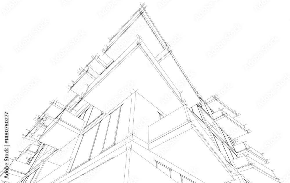 Fototapeta premium Architectural building 3d rendering