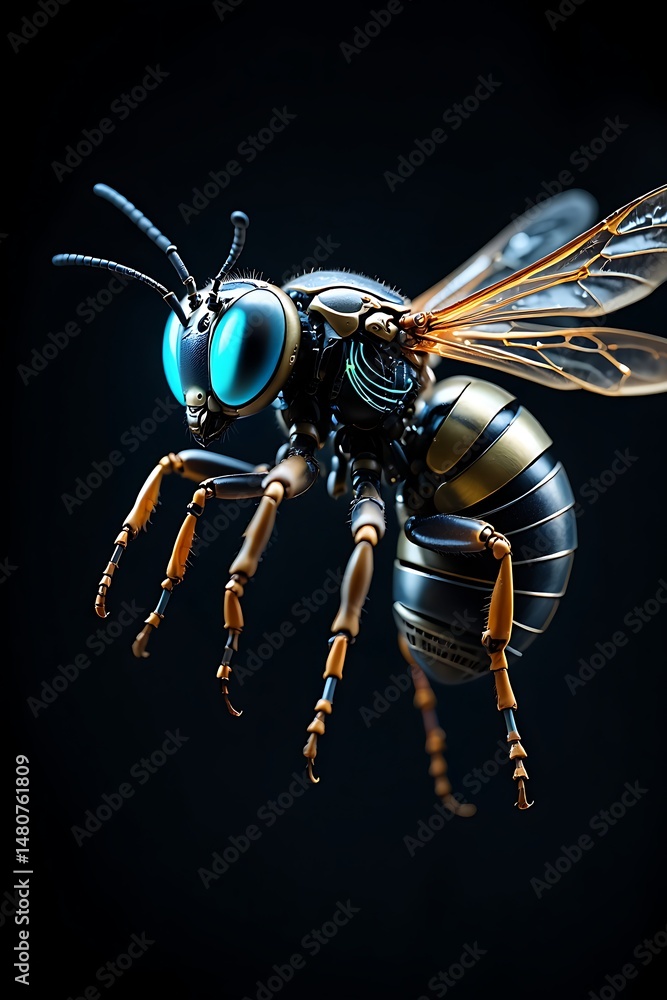Fototapeta premium The Rise of the Robotic Wasp: When Nature Inspires Futuristic Technology