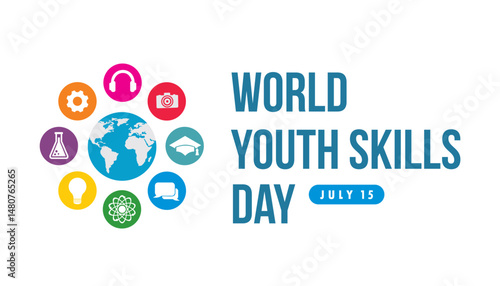 world youth skills day vector concept design