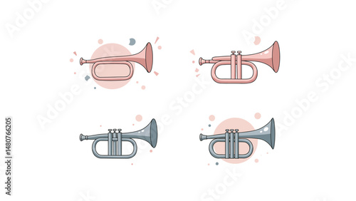 Horn section trumpets in colors