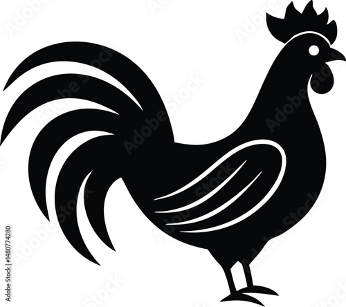 rooster mascot chicken vector icon