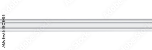 White decorative moulding baseboard in empty modern room interior detail trim wall panel design stock