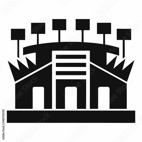 Stadium tribune vector on white background.