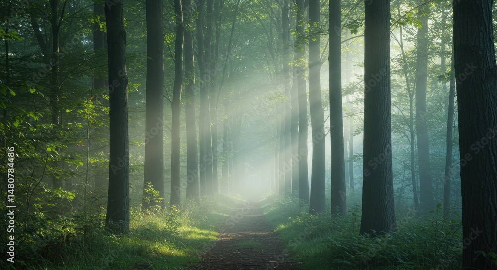Fototapeta premium Misty forest path