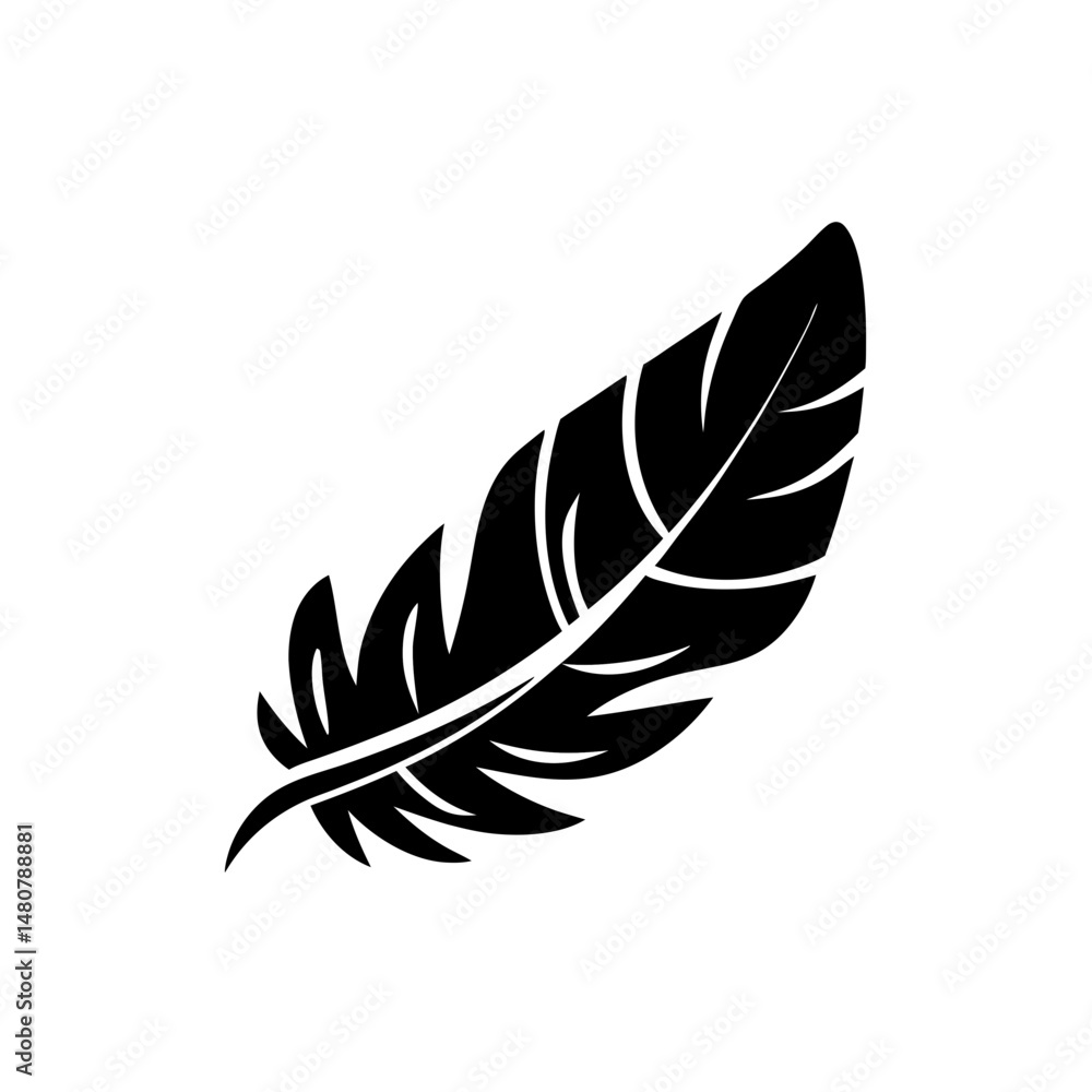 Fototapeta premium creative details Outline silhouette Feather icon vector illustration 