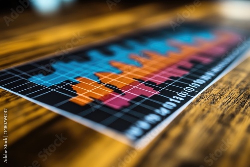 Wallpaper Mural Colorful graphic chart laying on a wooden surface is visible Torontodigital.ca