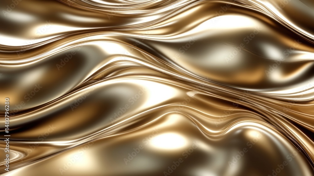 Abstract design of flowing, metallic material. Abstract design of flowing, metallic material.