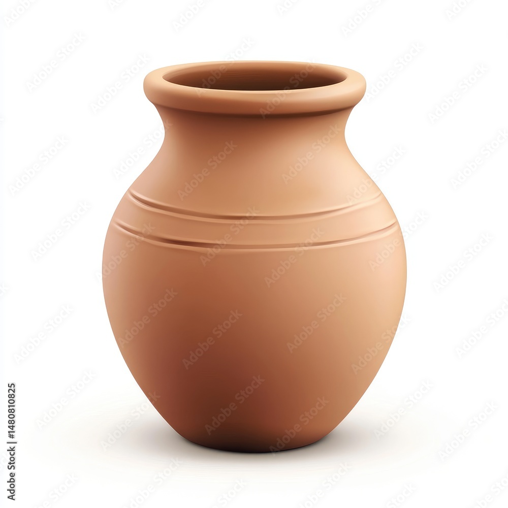 Realistic illustration of a terracotta clay pot. Realistic illustration of a terracotta clay pot.