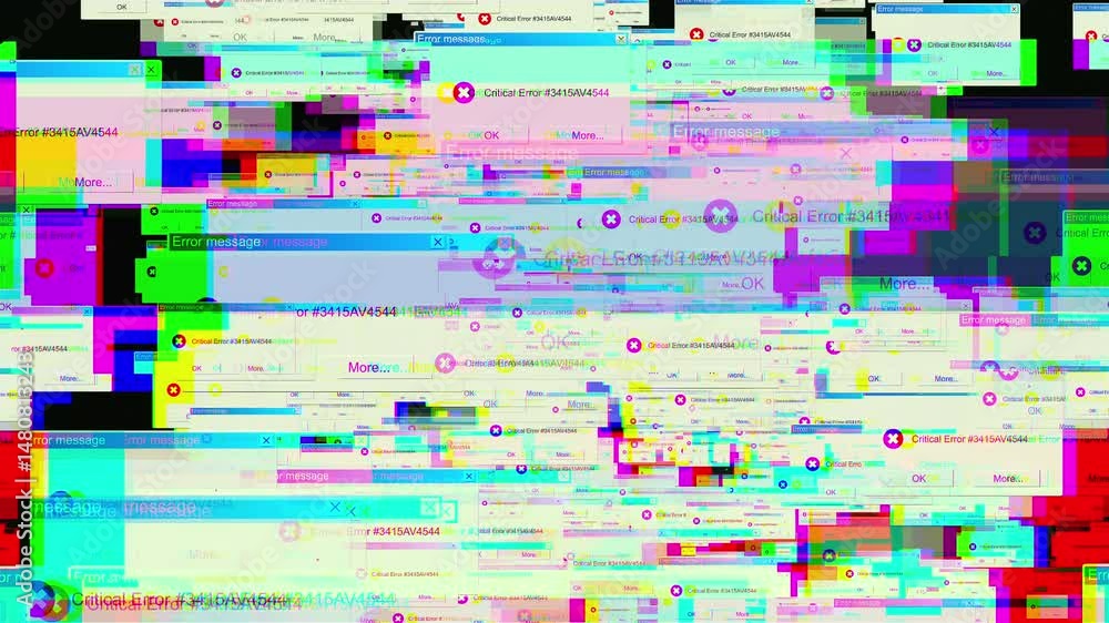 Critical Errors glitch. Computer generated 3d render