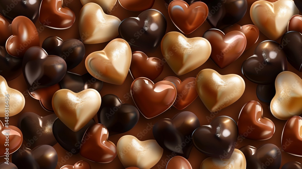 Fototapeta premium Heartshaped chocolates in various colors vector