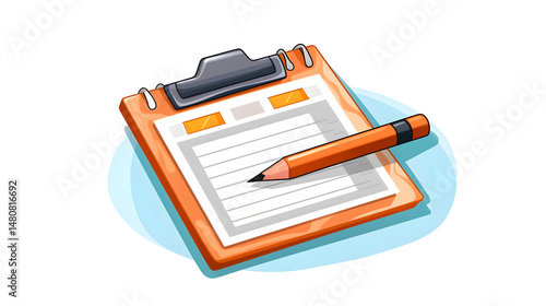 Illustration of a cartoon school exam test vector icon for educational purposes