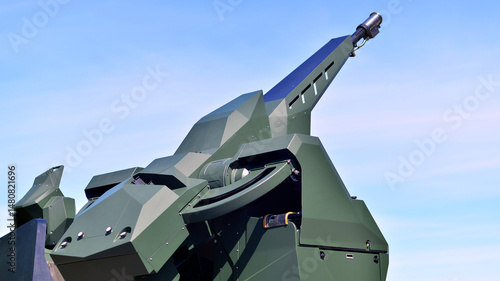 Photos Self propelled ground-based anti-aircraft artillery weapon.