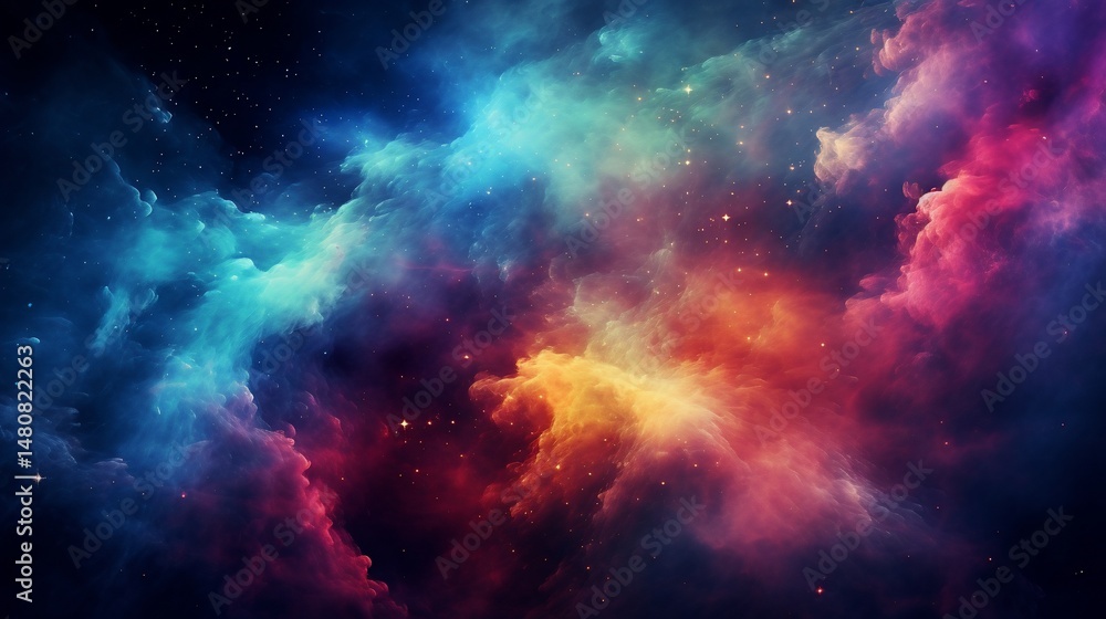 Colorful nebulae in space Colorful nebulae in space
