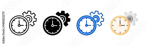 Time icon set bundle. Multi style icon collection perfect for websites, apps, and presentations. Simple vector icon collection