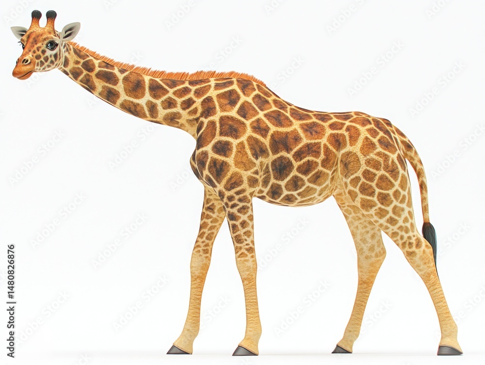 Fototapeta premium Giraffe profile, standing