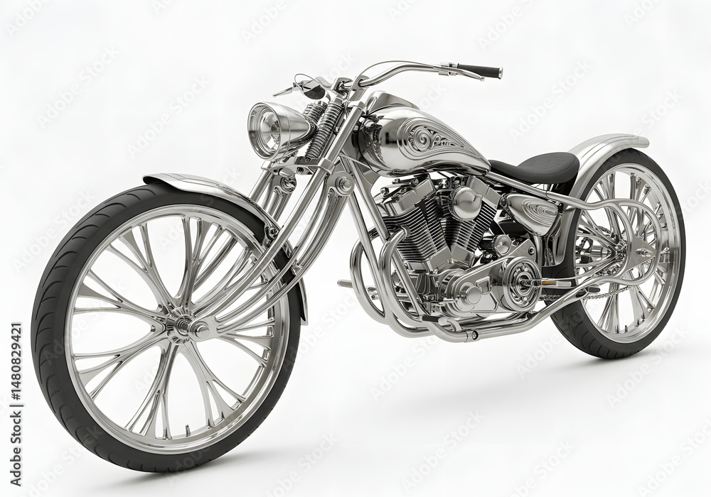 Obraz premium Custom Chrome Chopper Motorcycle