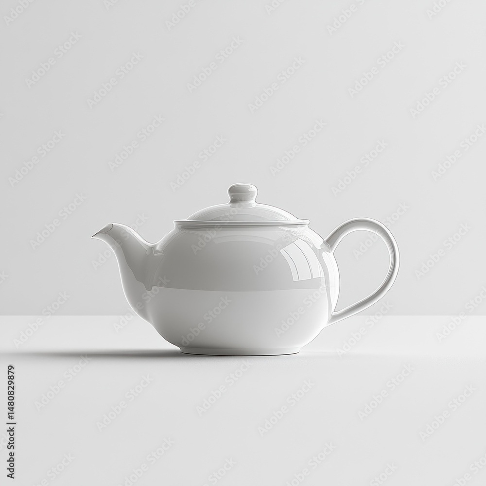 White ceramic teapot on a plain surface White ceramic teapot on a plain surface