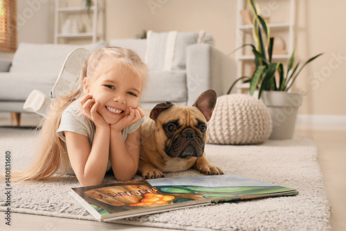 Cute happy little girl with...