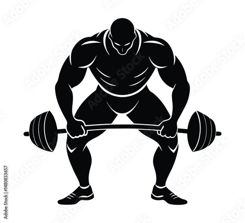 Sumo Deadlift silhouette,Powerlifter silhouette,