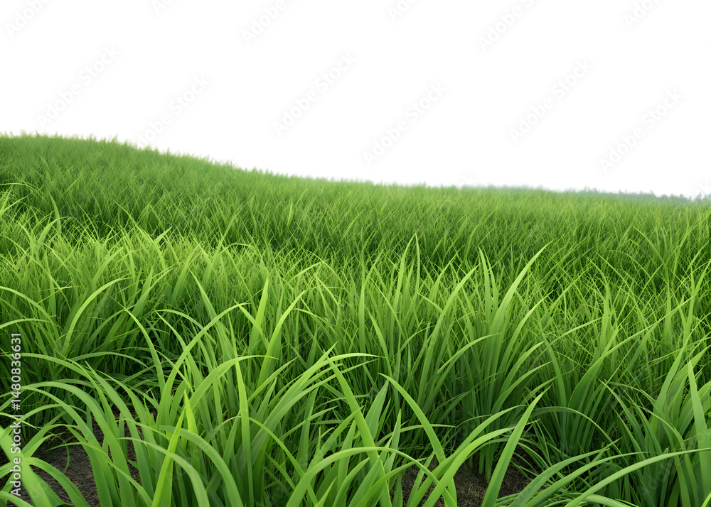 Fototapeta premium Nature green grass on white backgroundpng