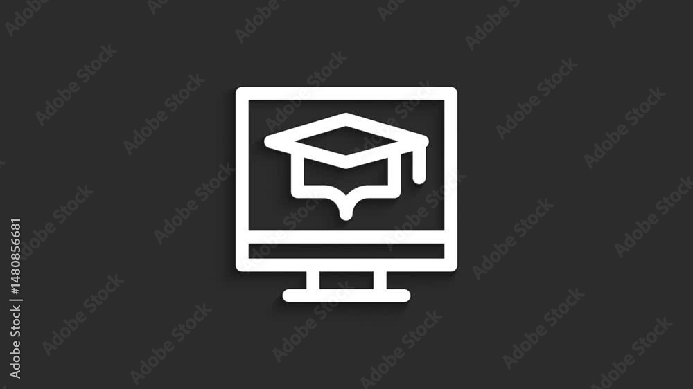 Online Education – E-learning Icon Animation | Digital School Theme | 4K Online Education – E-learning Icon Animation | Digital School Theme | 4K