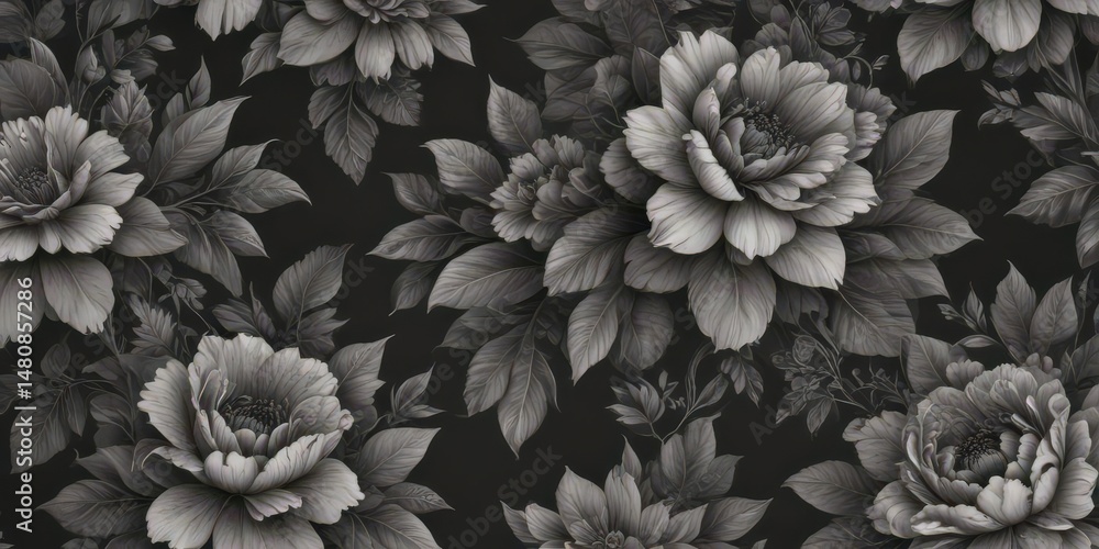 custom made wallpaper toronto digitalDelicate charcoal floral wallpaper with a seamless repeat pattern , art, seamless