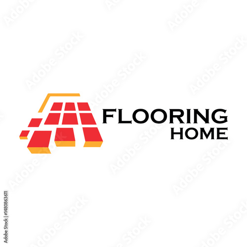 home flooring tile logo design vector