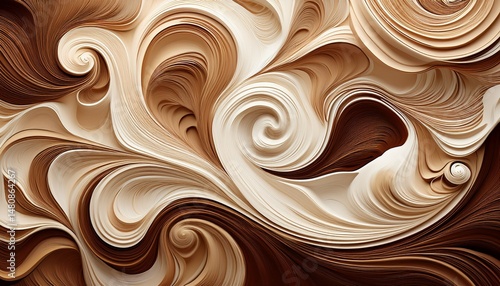 abstract swirling pattern with brown and white color tones suitable as background
