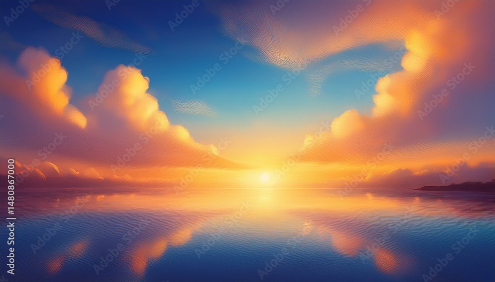 Fototapeta premium gradient orange gold clouds and sunlight on the blue sky perfect background wallpaper