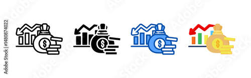 Loss icon set bundle. Multi style icon collection perfect for websites, apps, and presentations. Simple vector icon collection