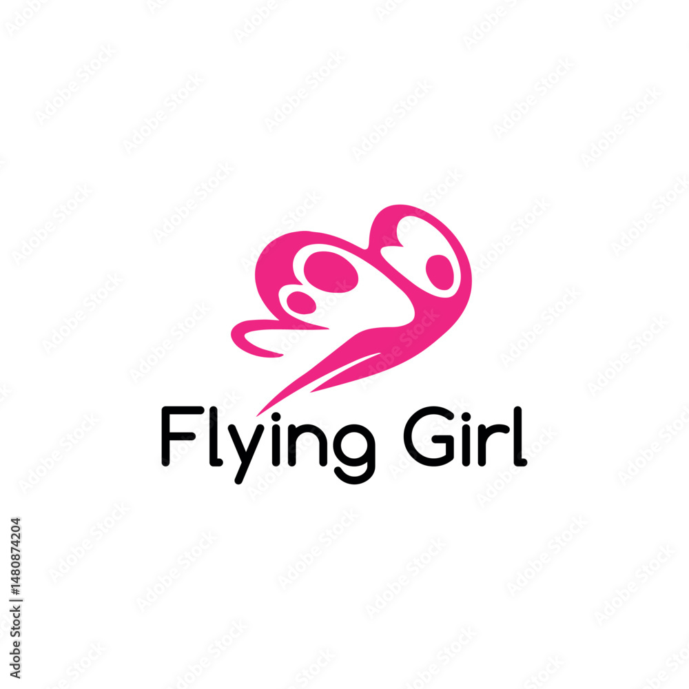 flying girl logo design vector flying girl logo design vector
