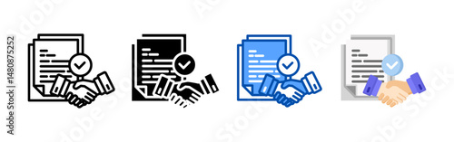 Agreement icon set bundle. Multi style icon collection perfect for websites, apps, and presentations. Simple vector icon collection