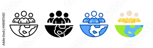 Diversity icon set bundle. Multi style icon collection perfect for websites, apps, and presentations. Simple vector icon collection