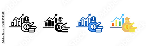 Profit icon set bundle. Multi style icon collection perfect for websites, apps, and presentations. Simple vector icon collection