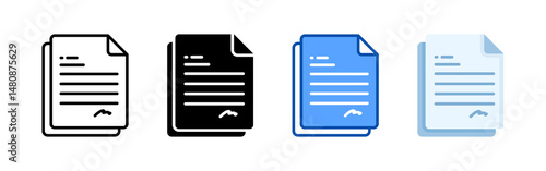 Contract icon set bundle. Multi style icon collection perfect for websites, apps, and presentations. Simple vector icon collection