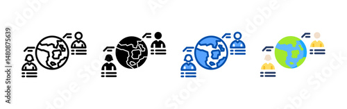 Demography icon set bundle. Multi style icon collection perfect for websites, apps, and presentations. Simple vector icon collection