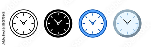 Clock icon set bundle. Multi style icon collection perfect for websites, apps, and presentations. Simple vector icon collection