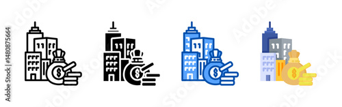 Investment icon set bundle. Multi style icon collection perfect for websites, apps, and presentations. Simple vector icon collection