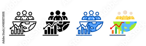 Decrease population icon set bundle. Multi style icon collection perfect for websites, apps, and presentations. Simple vector icon collection