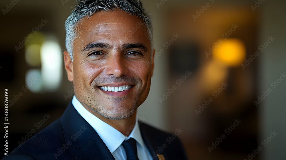 A smiling, middle-aged man with salt-and-pepper hair in a dark suit and white shirt A smiling, middle-aged man with salt-and-pepper hair in a dark suit and white shirt