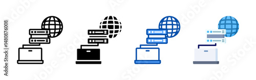 Network icon set bundle. Multi style icon collection perfect for websites, apps, and presentations. Simple vector icon collection